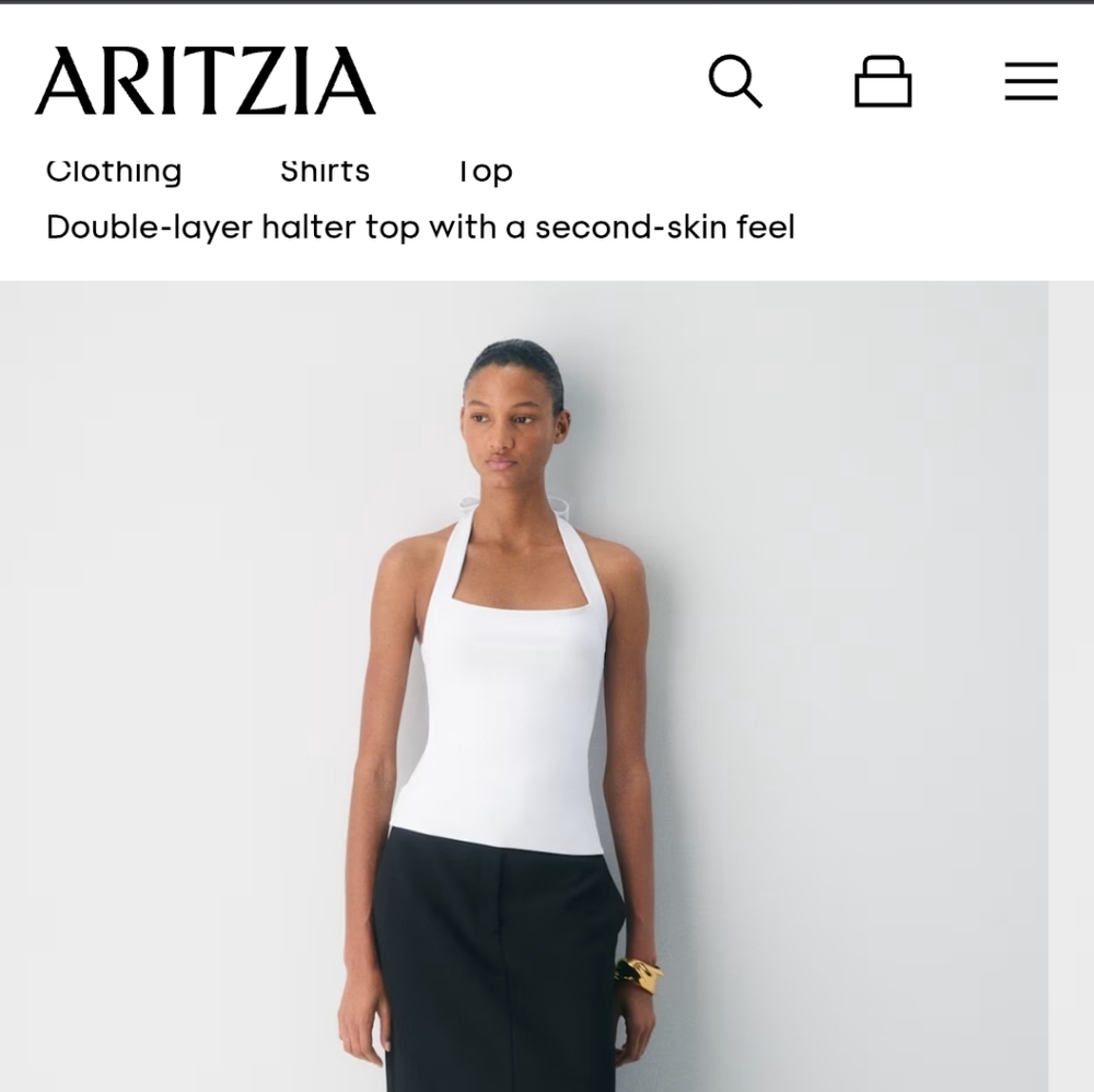 Aritzia White Halter Top